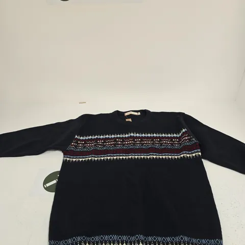 CAVALLO MEN’S NAVY KNIT JUMPER – CREW NECK, SIZE M