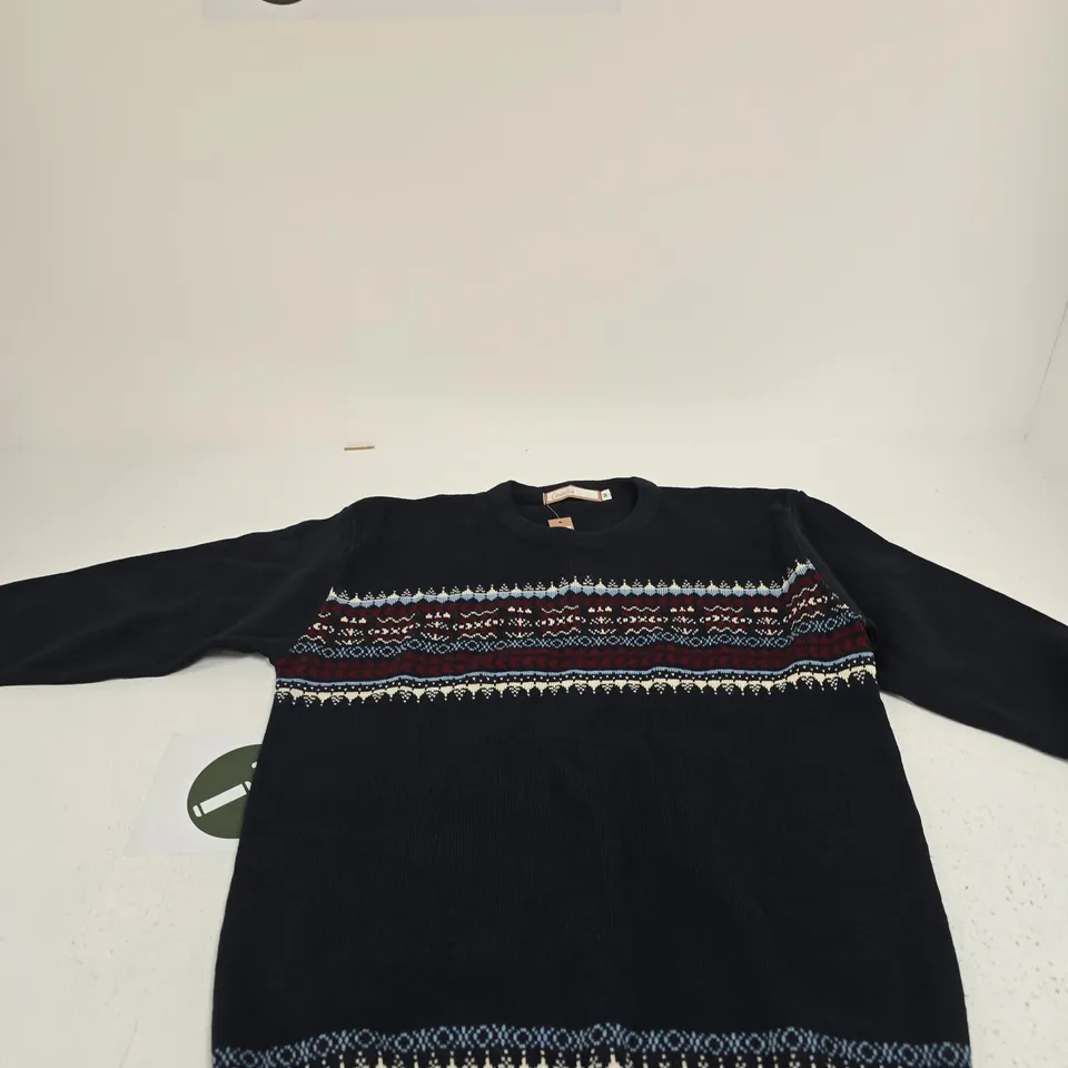 CAVALLO MEN’S NAVY KNIT JUMPER – CREW NECK, SIZE M