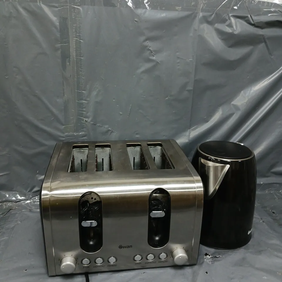 BOXED SWAN KETTLE & TOASTER 4-SLICE TWIN PACK RRP £49