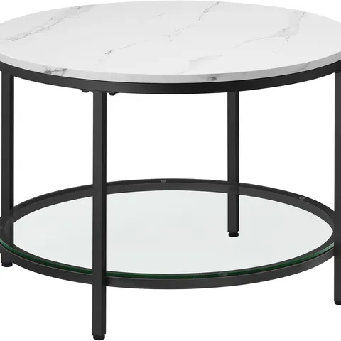 BOXED VASAGLE COFFEE TABLE - MARBLE WHITE/BLACK