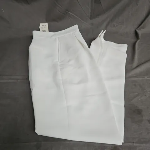 TED BAKER TAILORED BARREL LEG TROUSER IN IVORY SIZE 3