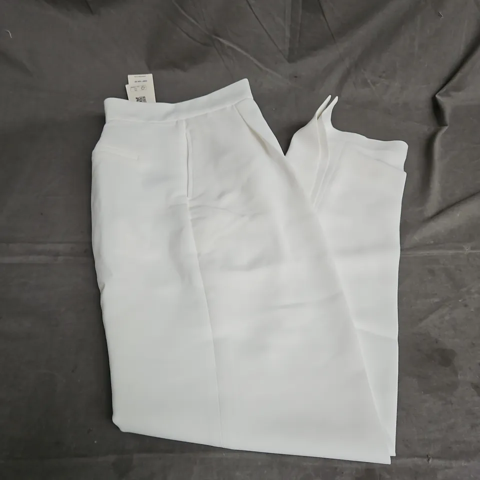 TED BAKER TAILORED BARREL LEG TROUSER IN IVORY SIZE 3