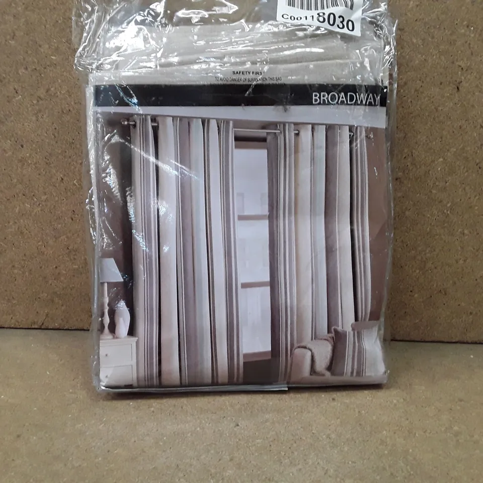 BRAND NEW RIVAHOME FULLY LINED CURTAINS 117CM X 183CM - NATURAL 