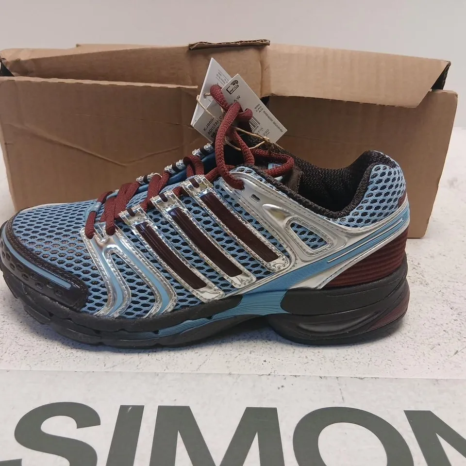 ADIDAS RUNNING SHOES – BLUE MESH, MEN'S (UK 4.5) WITH BOX