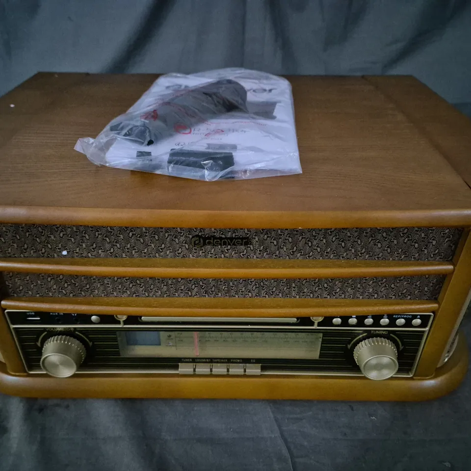 BOXED DENVER MCR-50MK4UK RETRO WOODEN MUSIC CENTER