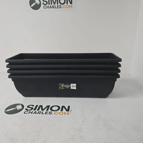 WINCHESTER PLANTERS EBONY 60 CM TROUGH PLANTER - SET OF 4