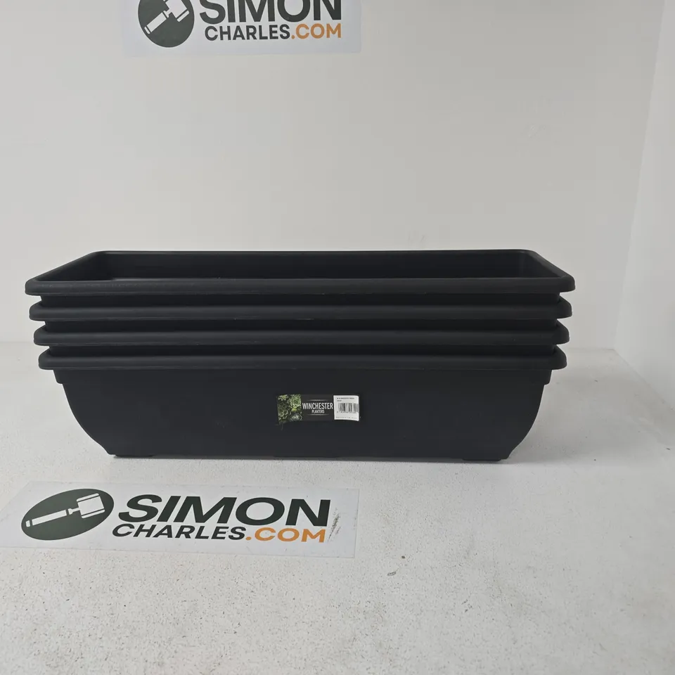 WINCHESTER PLANTERS EBONY 60 CM TROUGH PLANTER - SET OF 4
