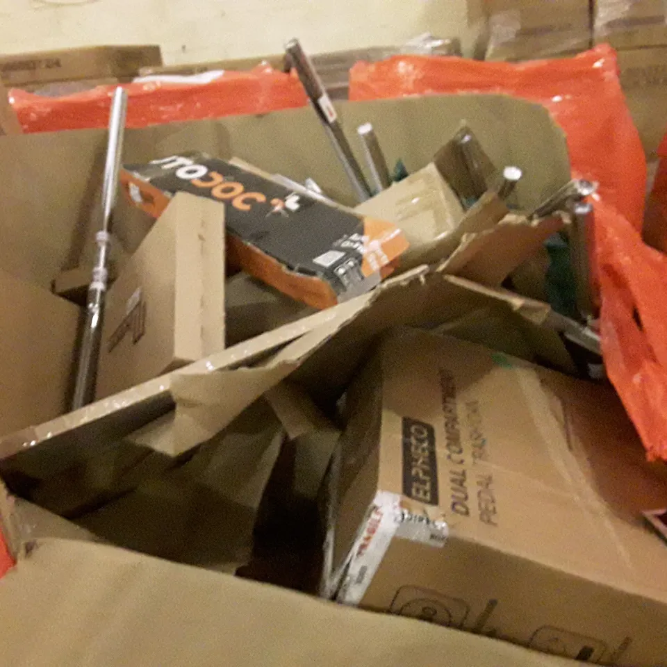 PALLET CONTAINING ASSORTED HOUSEHOLD PRODUCTS INCLUDING PROTECTIVE WINDOW FILM, LARGE BIN, BOXED FURNITURE ETC