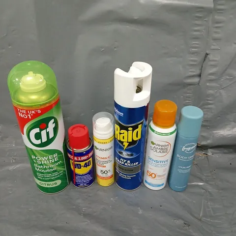 APPROXIMATELY 15 ASSORTED AEROSOL ITEMS TO INCLUDE DEODORANT, CIF, WD-40 ETC - COLLECTION ONLY
