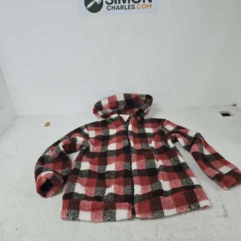 LAMAREY LONDON PLAID FLEECE HOODED JACKET – SIZE S