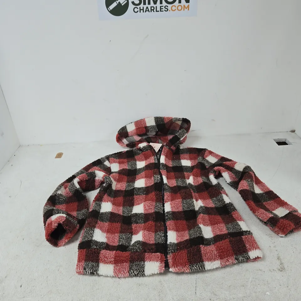 LAMAREY LONDON PLAID FLEECE HOODED JACKET – SIZE S