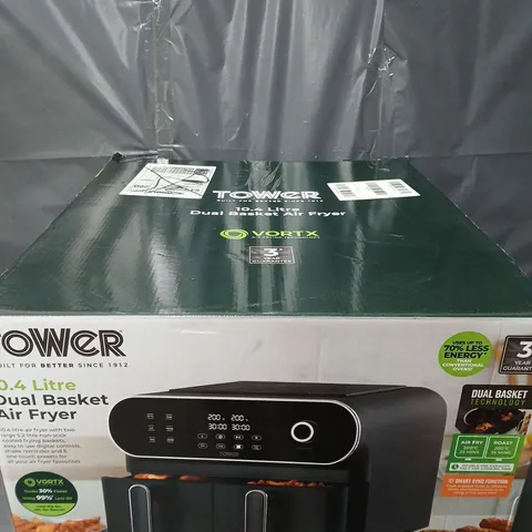 BOXED TOWER 10.4L VORTX DUAL BASKET AIR FRYER