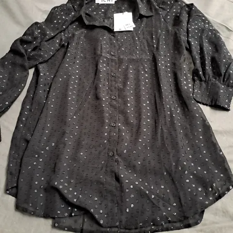 ICHI SPARKLE SHIRT, BLACK - SIZE 40 