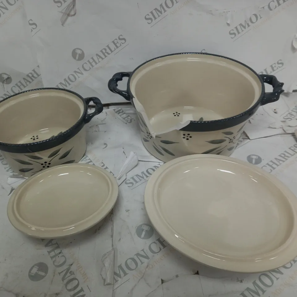 TEMP-TATIONS CERAMIC ROUND CASSEROLE BAKER SET 