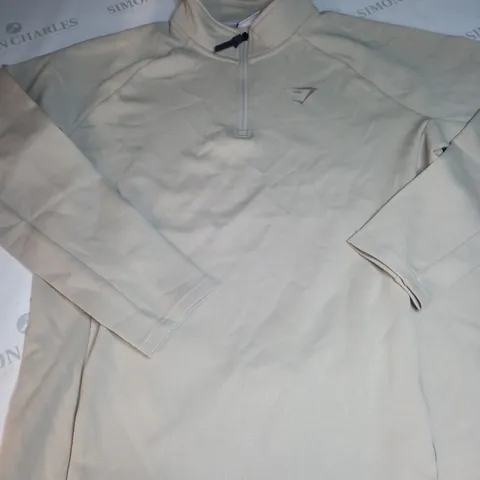 GYMSHARK 1/4 ZIPPED FUNNEL SHIRT SIZE M 