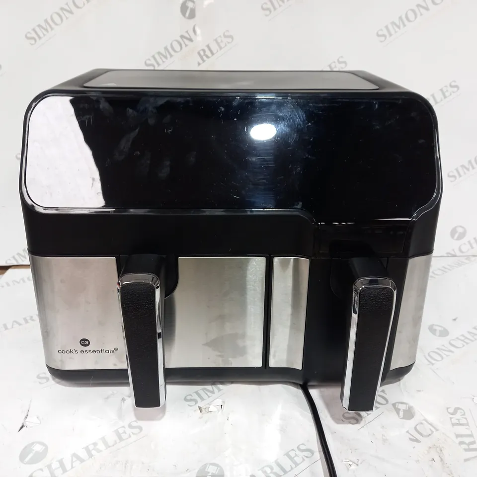 BOXED COOK'S ESSENTIALS 7.7L DUAL AIR FRYER, BLACK