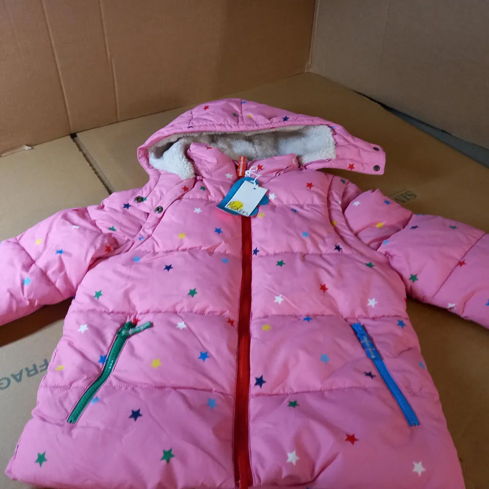 BODEN PINK WITH STAR DETAIL PADDED COAT - SIZE 8-9 YEARS