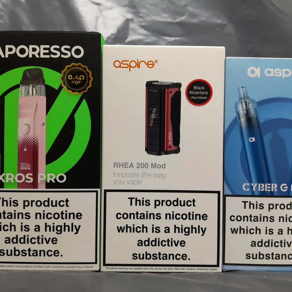 BOX OF APPROXIMATELY 20 ASSORTED E-CIGARETTE/VAPING PRODUCTS - MAKES, MODELS, COLOURS, AND STYLES VARY - COLLECTION ONLY