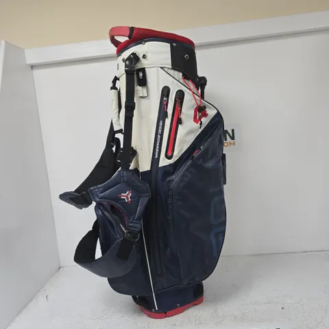LARGE GOLF CADDY WITH HARNESS-STYLE STRAPS – BLUE, WHITE & RED ACCENTS