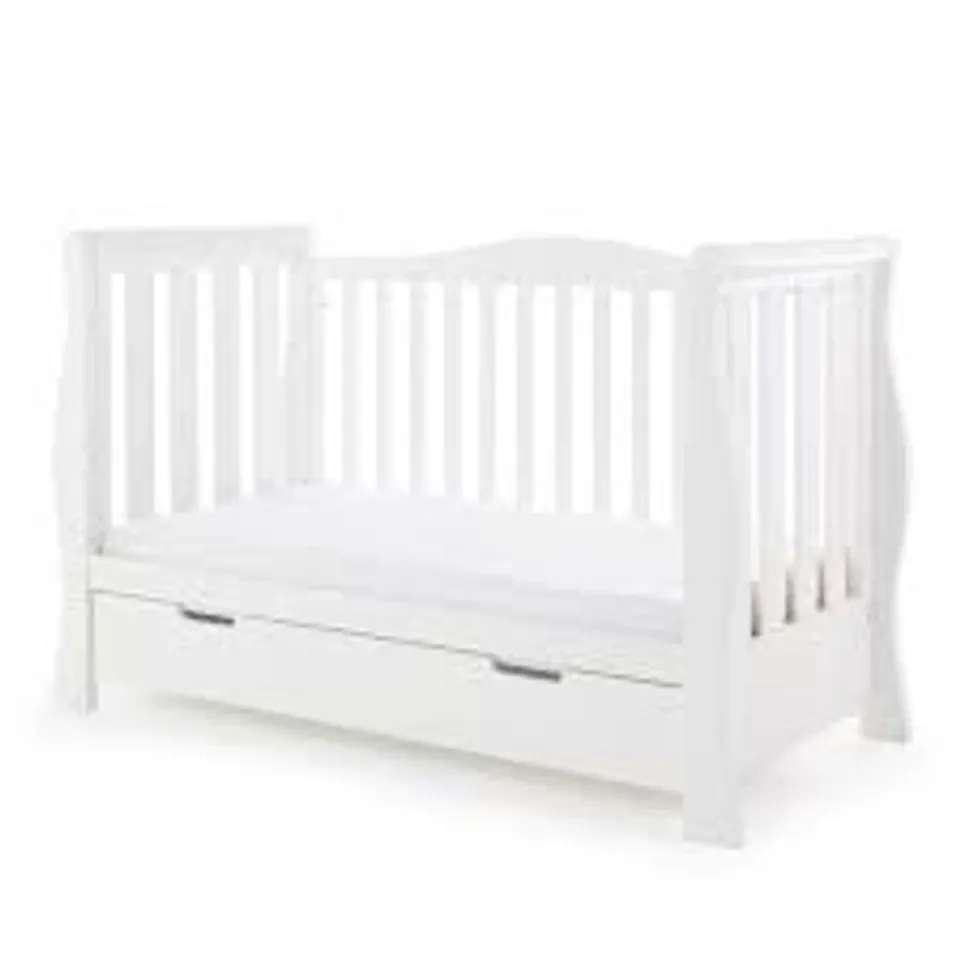 BOXED OBABY STAMFORD LUXE COT BED - WHITE (3 BOXES)