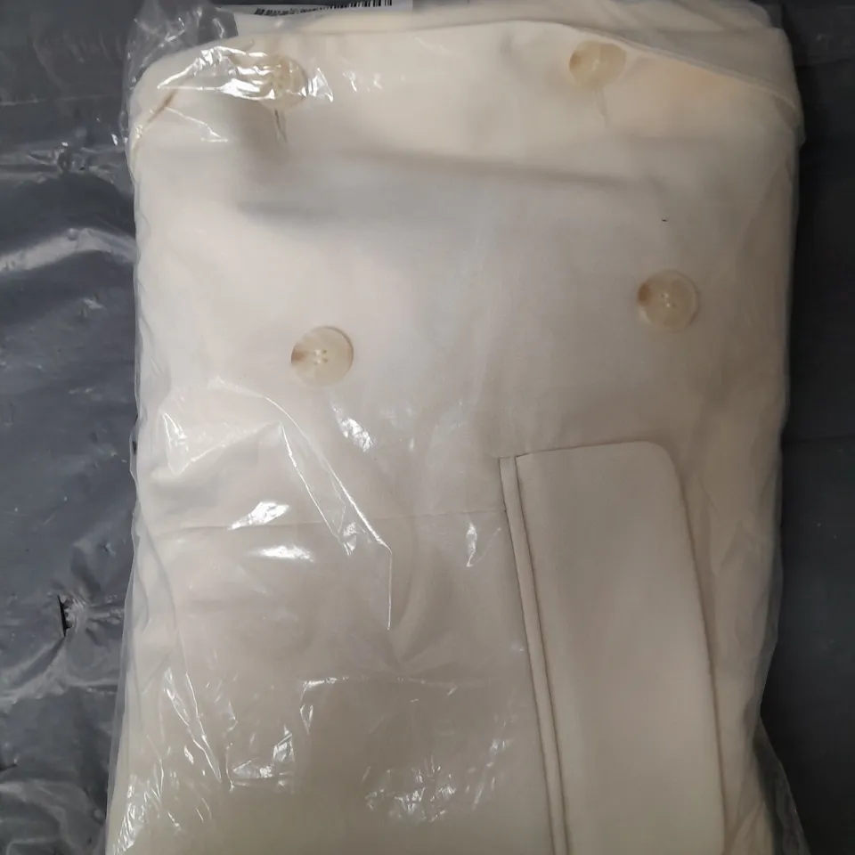 OVERSIZED DOUBLE BREASTED LONGLINE BLAZER - CREAM - 14 RRP £45