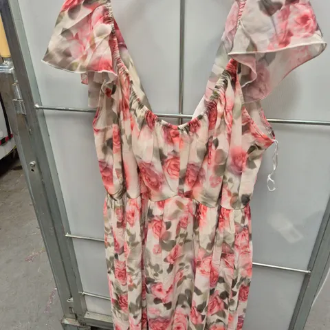 YOURS CLOTHING FLORAL MAXI DRESS, UK 22 (EUR 50, US 18) β PINK FLORAL PRINT
