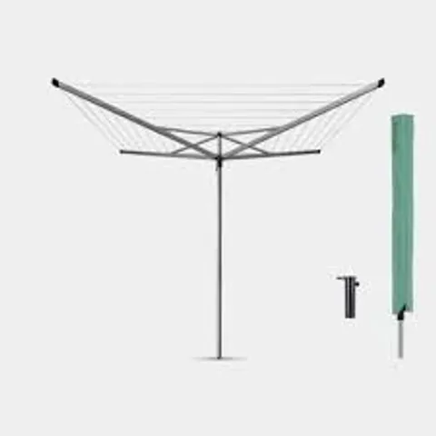 BOXED BRABANTIA 40 METRE ESSENTIAL ROTARY CLOTHES LINE WITH GROUND TUBE AND COVER (1 BOX)