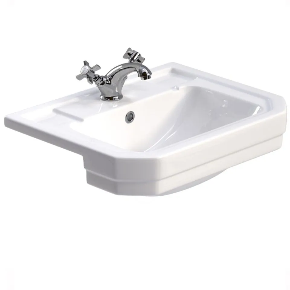 BOXED WESTBURY SEMI RECESSED CERAMIC BASIN 565 x 420MM