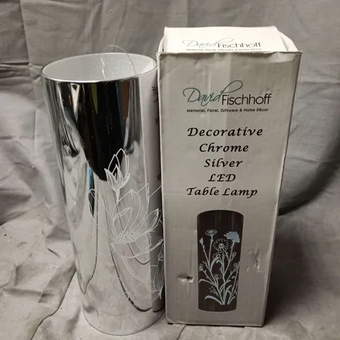 DAVID FISCHHOFF DECORATIVE CHROME SILVER LED TABLE LAMP