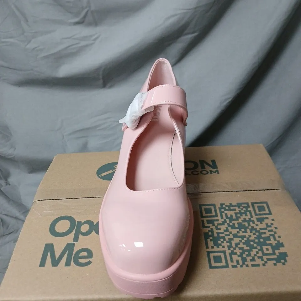 KOI PINK PATENT MARY JANE SHOES WITH BUCKLE STRAP – PLATFORM HEEL SIZE 6