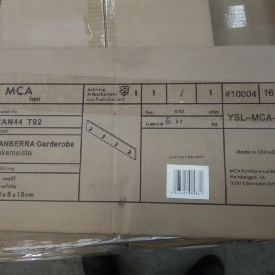 BRAND NEW & BOXED ENTRANCEWAY ALL HANGING COAT RACK - WHITE (1 BOX)