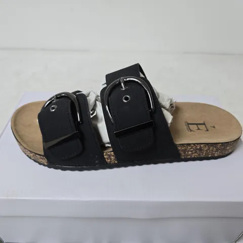 BOXED SHOES BY EMMA NATALIE SLIDER SHOES, BLACK - SIZE 7