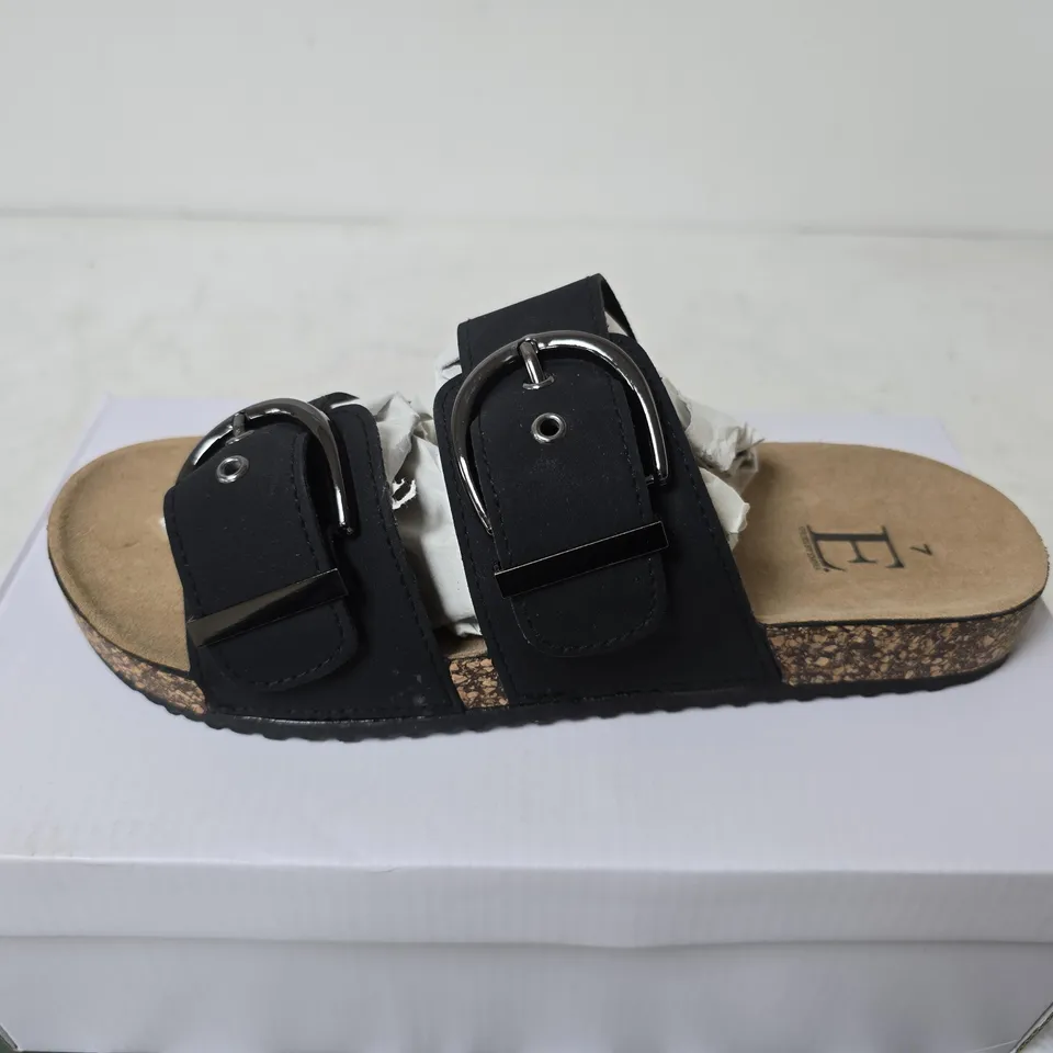 BOXED SHOES BY EMMA NATALIE SLIDER SHOES, BLACK - SIZE 7