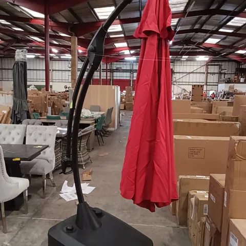 GRAND PATIO NAPOLI HANGING UMBRELLA WITH BIG BASE - RED