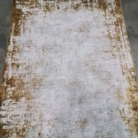 ABRIENNE SOFT SHINNY BORDER GOLD RUG 120×170CM
