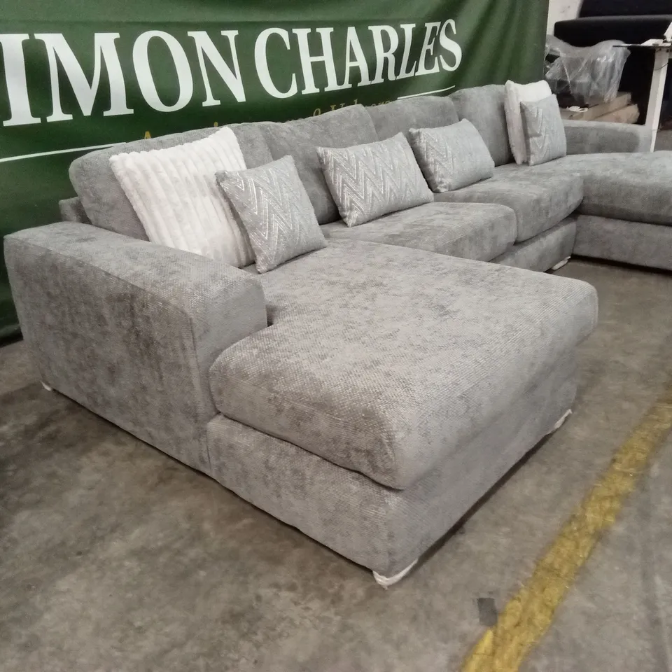 BROADGATE LARGE U-SHAPE MODULAR SOFA WITH FOOTSTOOL - GREY RRP £3399