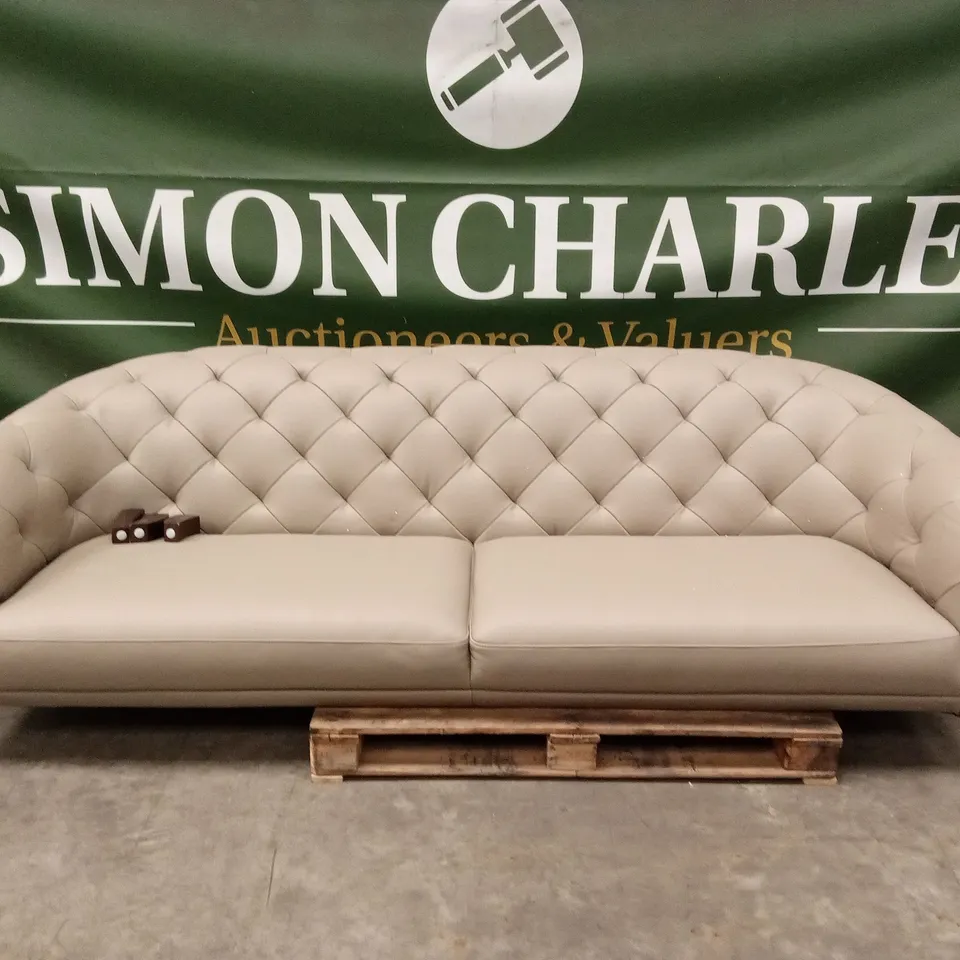DANETTI LUXE NATURAL LEATHER 3 SEATER SOFA RRP £2799