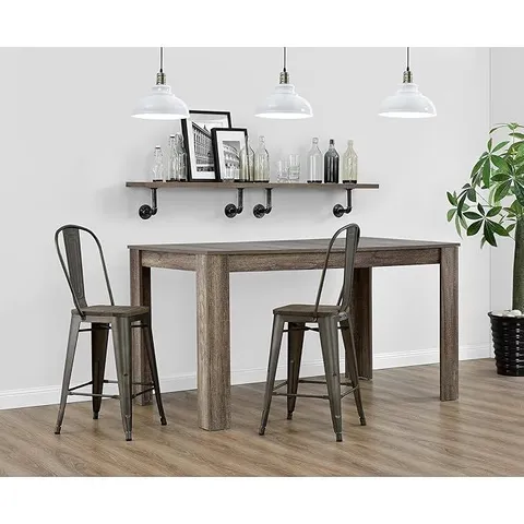 BOXED 24" METAL COUNTER STOOL WITH WOOD SEAT