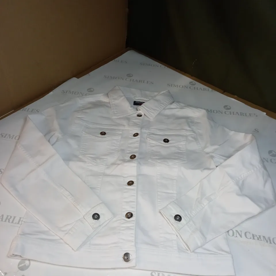 KURT MULLER WHITE DENIM JACKET SIZE 12 