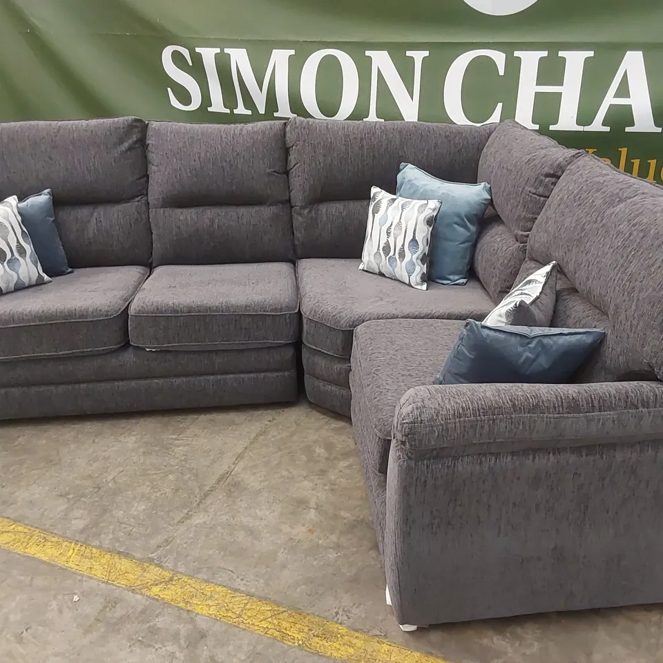 PADSTOW FABRIC DOUBLE ARM CORNER GROUP SOFA - CHARCOAL  RRP £2799
