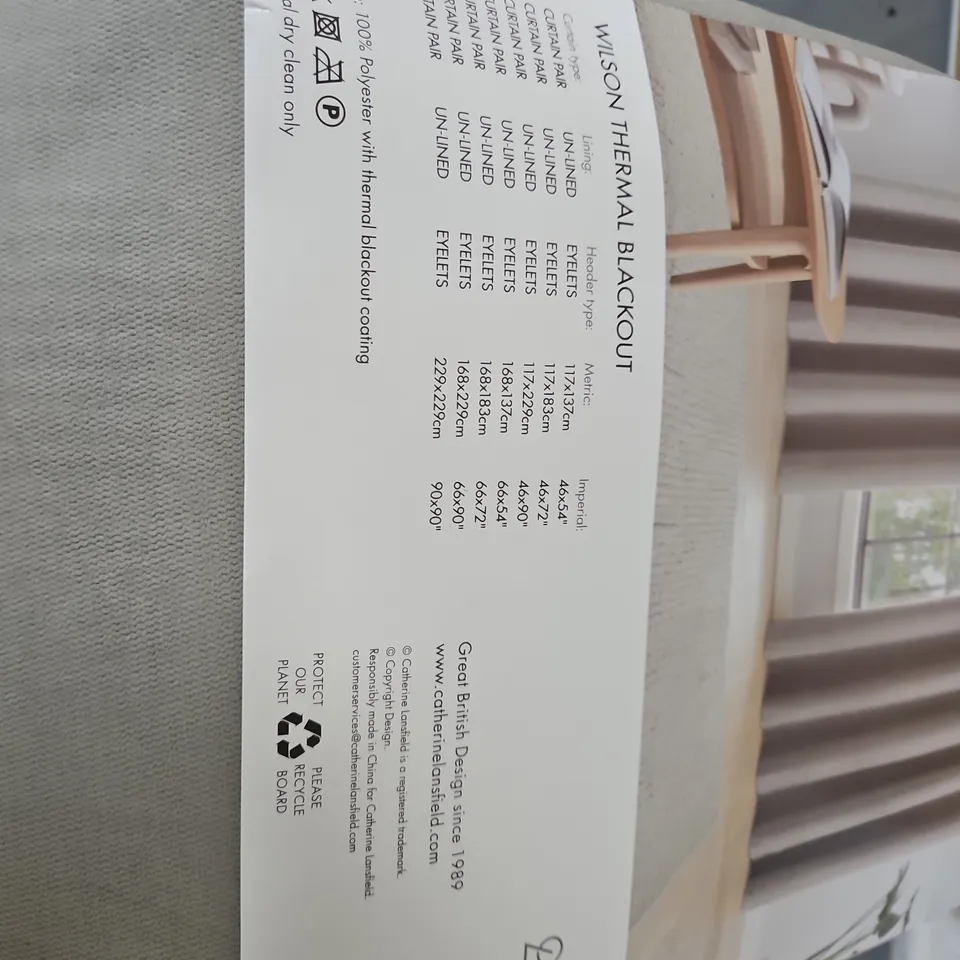 CATHERINE LANSFIELD WILSON THERMAL BLACKOUT CURTAINS – UNLINED, EYELET PAIR