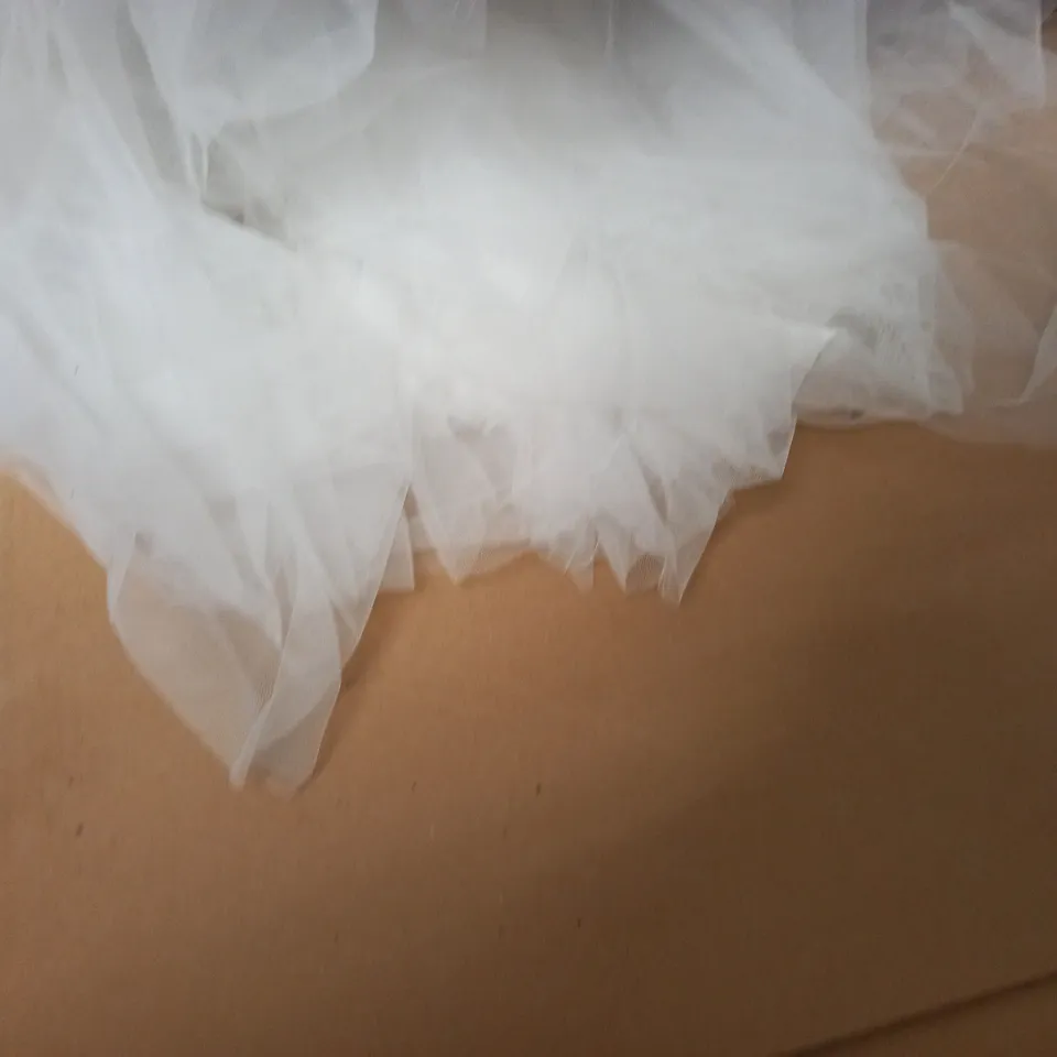 STELLA YORK IVORY NET WEDDING DRESS - UK 12