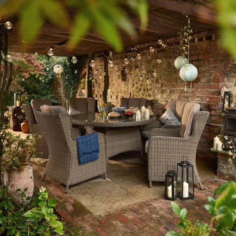 BOXED PAIR OF SKYE HIGH BACK GARDEN DINING CHAIRS