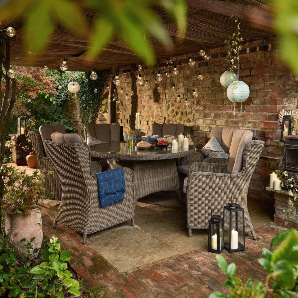 BOXED PAIR OF SKYE HIGH BACK GARDEN DINING CHAIRS