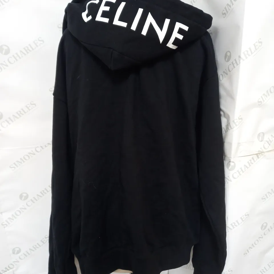 CELINE ZIP UP HOODIE IN BLACK SIZE M