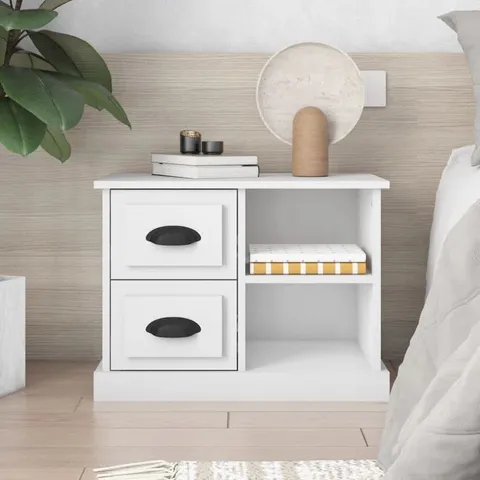 BOXED SIMLAI MANUFACTURED WOOD BEDSIDE TABLE