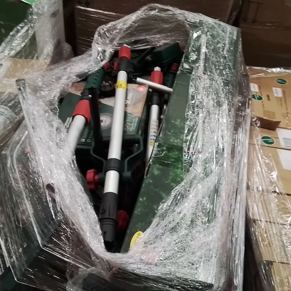 PALLET CONTAINING A LARGE QUANTITY OF ELECTRICAL GARDENING PRODUCTS TO INCLUDE;LAWN MOWER,STRIMMER,ELECTRICAL CHAINSAW