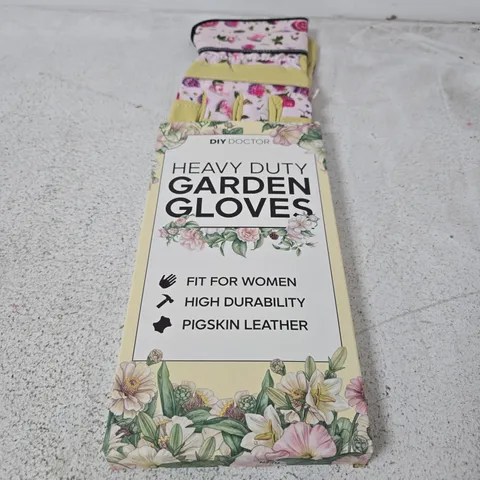 DIY DOCTOR HEAVY DUTY GARDEN GLOVES - FLORAL FABRIC WITH PIGSKIN LEATHER, FIT FOR WOMEN