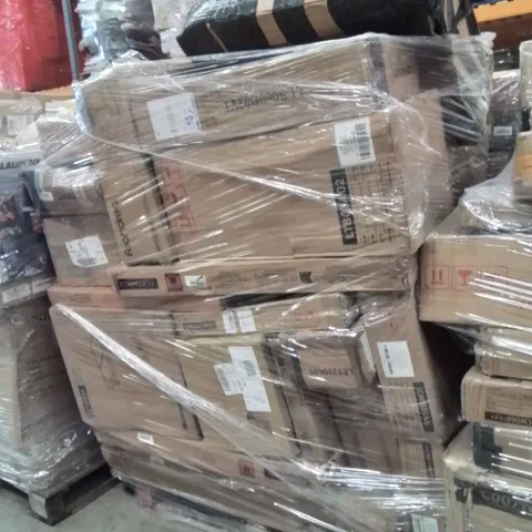 PALLET OF ASSORTED HOUSEHOLD GOODS AND PRODUCTS TO INCLUDE;TRASH CAN,CAT LITTER BOX,OTTOMAN STORAGE BOX 