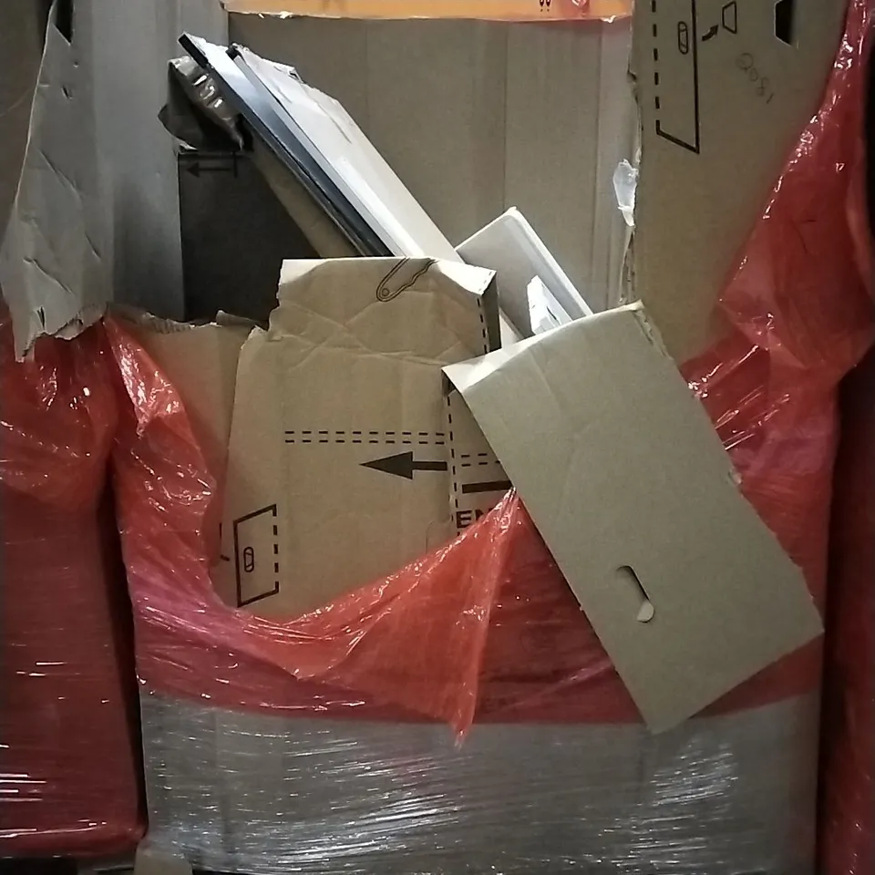 PALLET OF HOUSEHOLD ITEMS TO INCLUDE PLANT POTS, PULL UP BAR, YOGA MAT AND OTHER ASSORTED ITEMS...